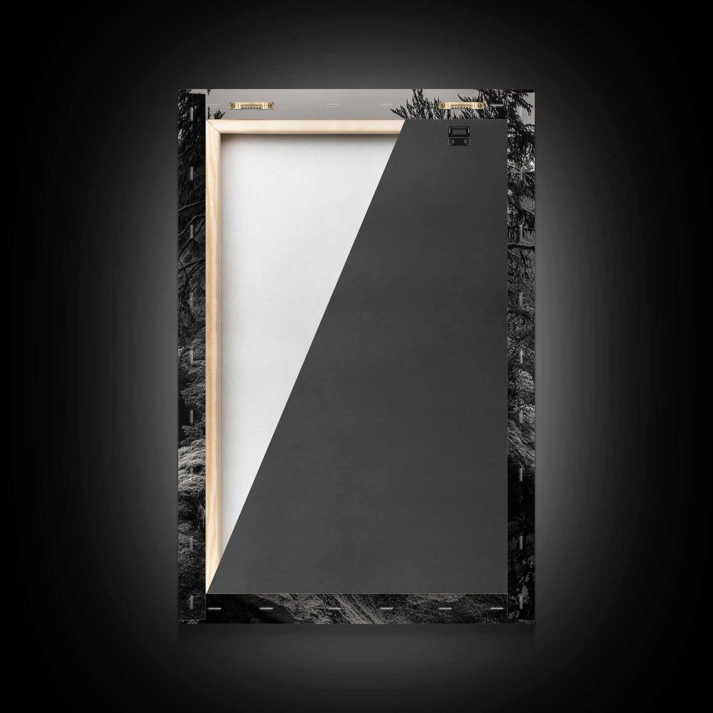 Misty Forest, River Reflection, Foggy Pines, Mountain Silence, Framed Canvas Print, Bedroom Wall Art, Tranquil Nature Photography, Zen Decor - I Bought a Yard Sale