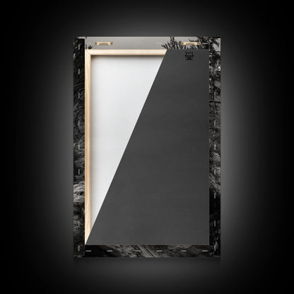 Misty Forest, River Reflection, Foggy Pines, Mountain Silence, Framed Canvas Print, Bedroom Wall Art, Tranquil Nature Photography, Zen Decor - I Bought a Yard Sale