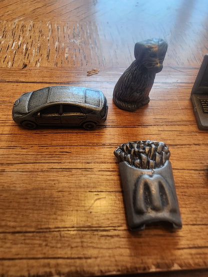 Monopoly Here & Now Edition Game Pieces 7 Pewter Tokens Replacement Parts - I Bought a Yard Sale