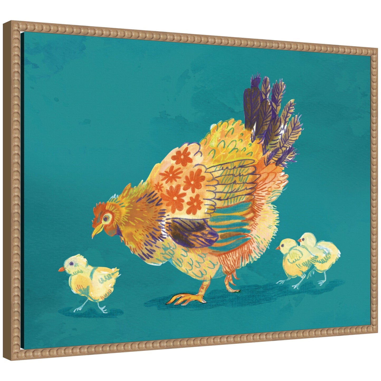 Mother Hen by Lucia Gianello Framed Canvas Wall Art Print - I Bought a Yard Sale