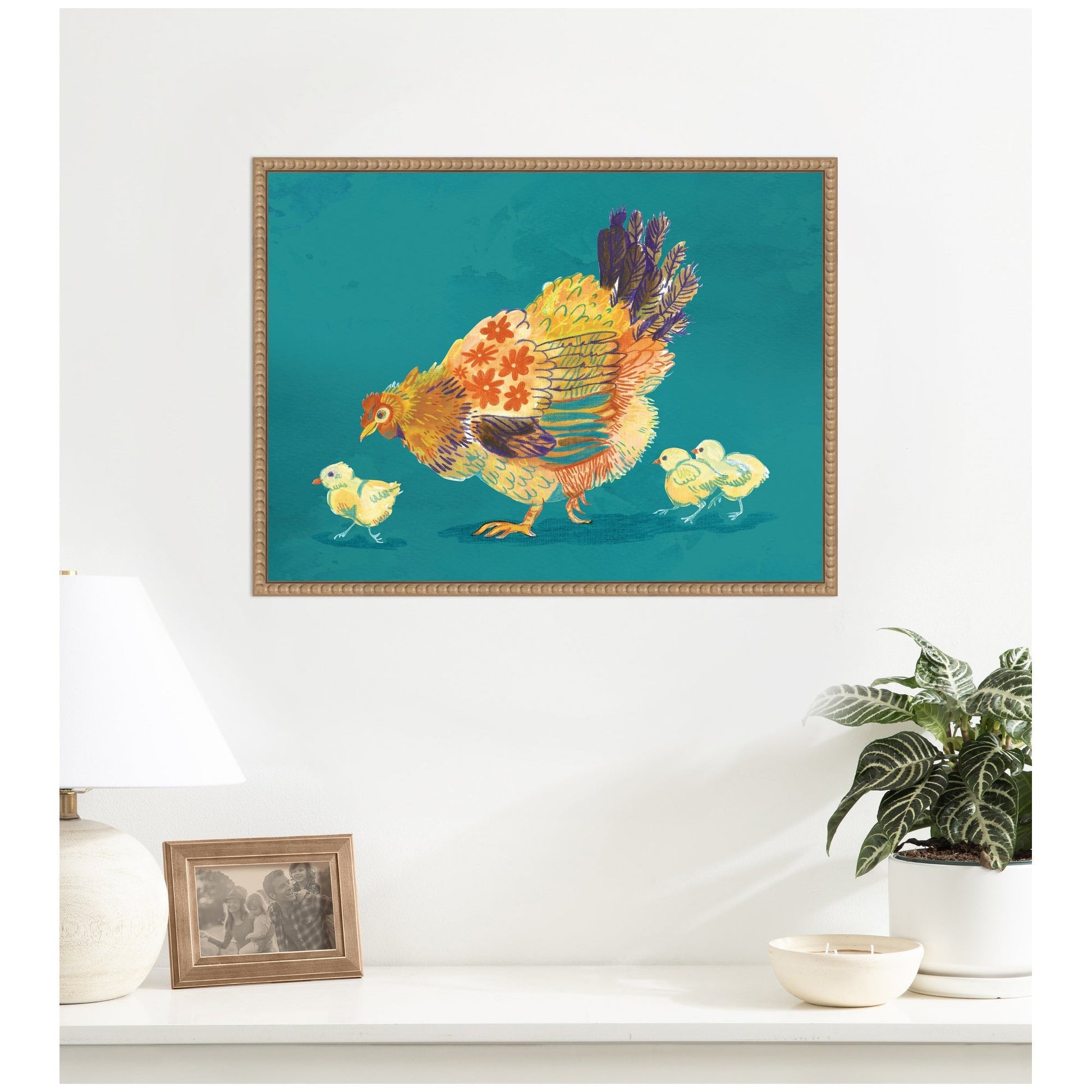 Mother Hen by Lucia Gianello Framed Canvas Wall Art Print - I Bought a Yard Sale