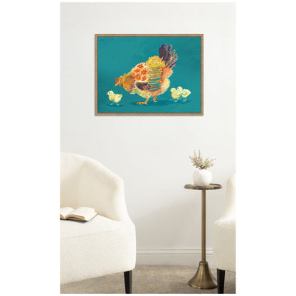 Mother Hen by Lucia Gianello Framed Canvas Wall Art Print - I Bought a Yard Sale