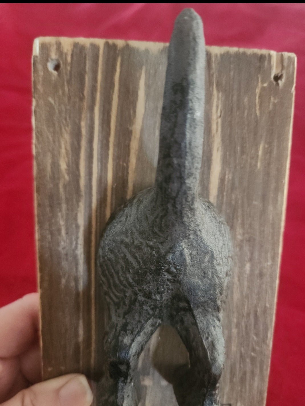 Mud Pie Whimsical Wag More Metal Dog Leash Hanger Wall Hook Wood Base Farmhouse - I Bought a Yard Sale