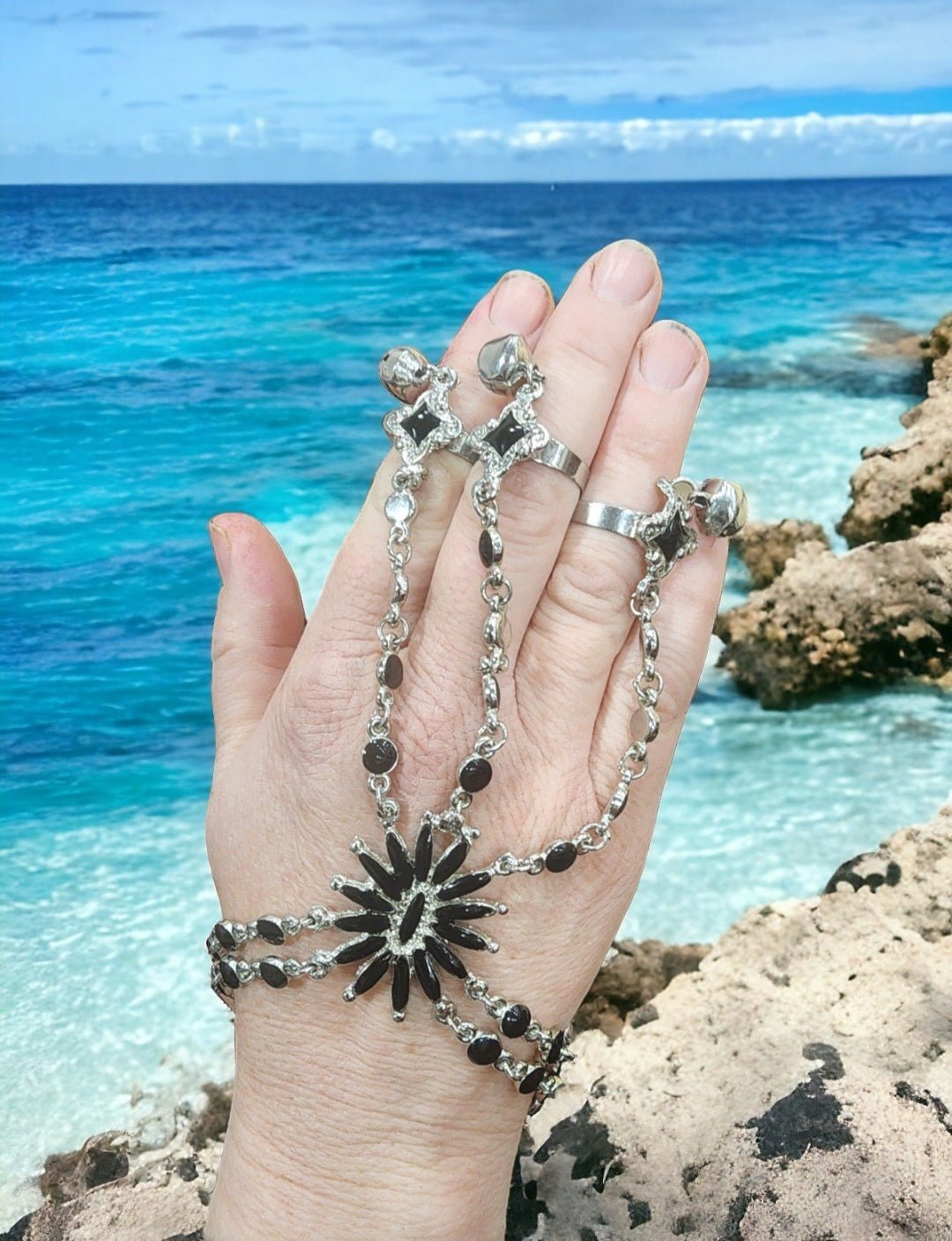 Multi - Layer Hand - Chain Including adjustable Rings & Bracelet With Bells - I Bought a Yard Sale