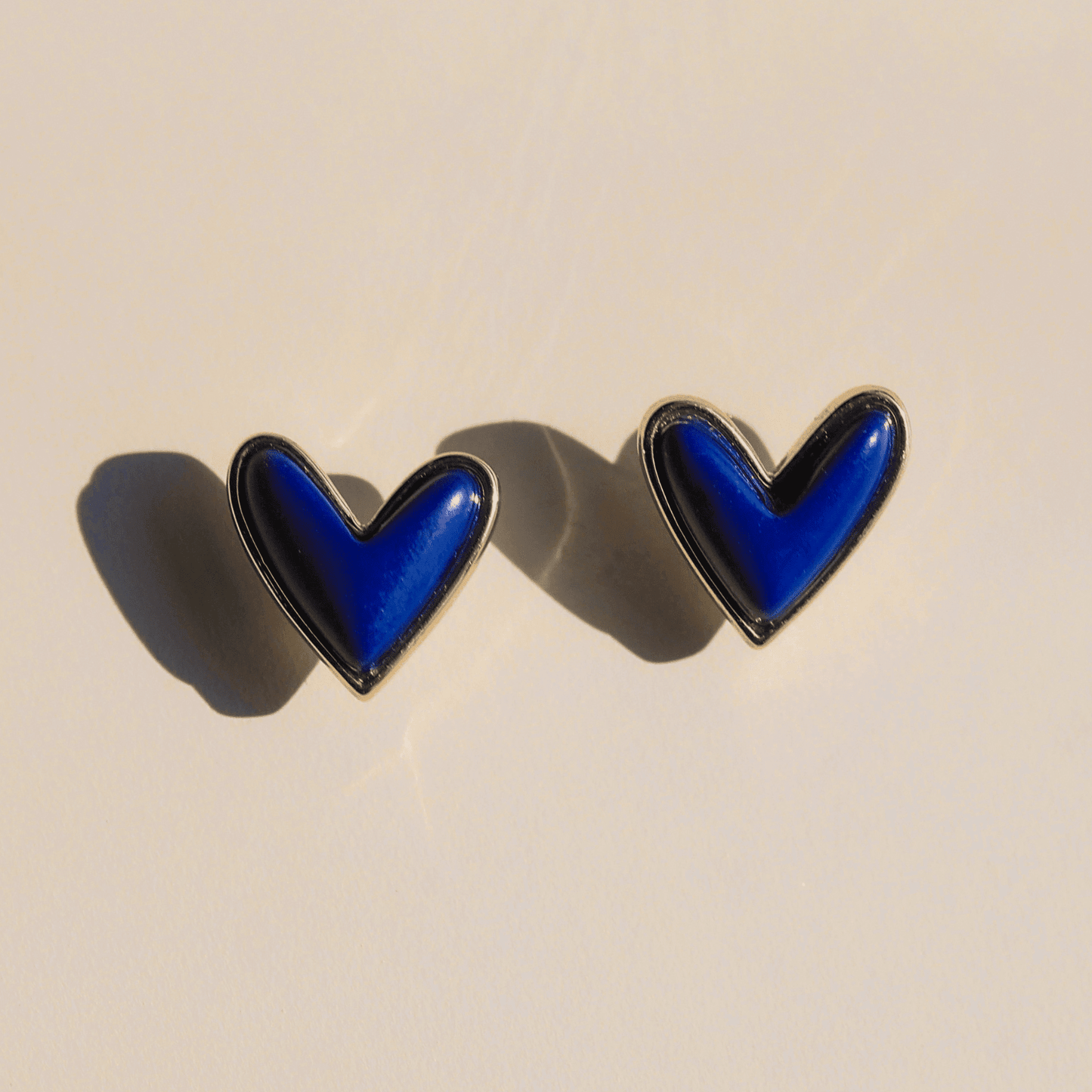 Navy Stone Sweetheart Studs - I Bought a Yard Sale