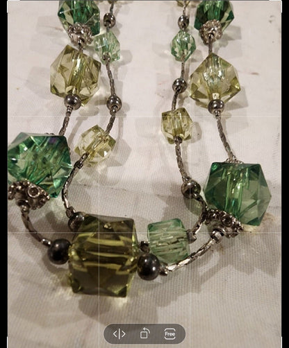 Necklace with Green Beads - I Bought a Yard Sale