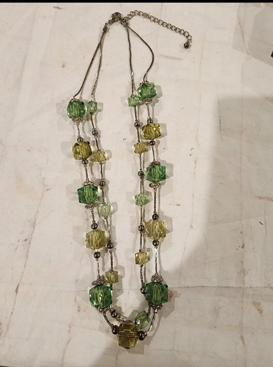Necklace with Green Beads - I Bought a Yard Sale
