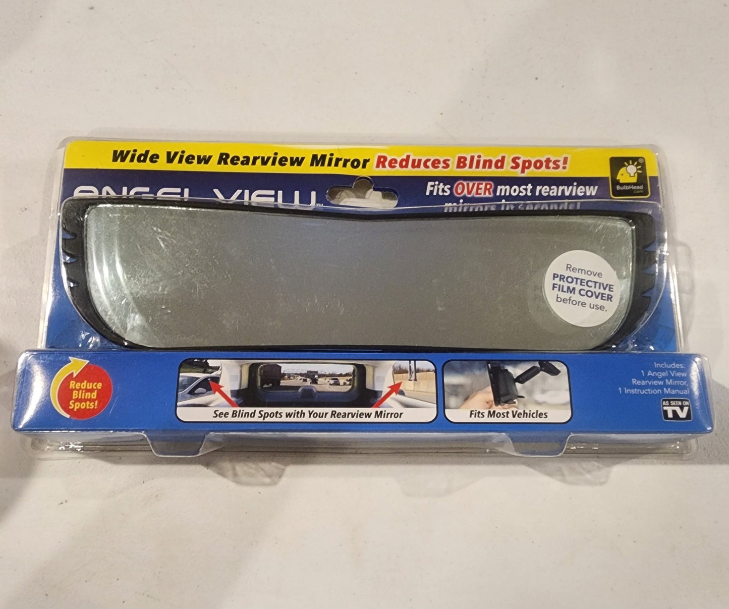 New Angel View Wide Angle Rearview Mirror As Seen On TV Black Convex Car Mirror - I Bought a Yard Sale