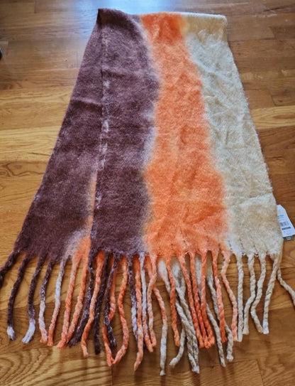New Blanket Scarf Shaw One Size orange purple tan - I Bought a Yard Sale