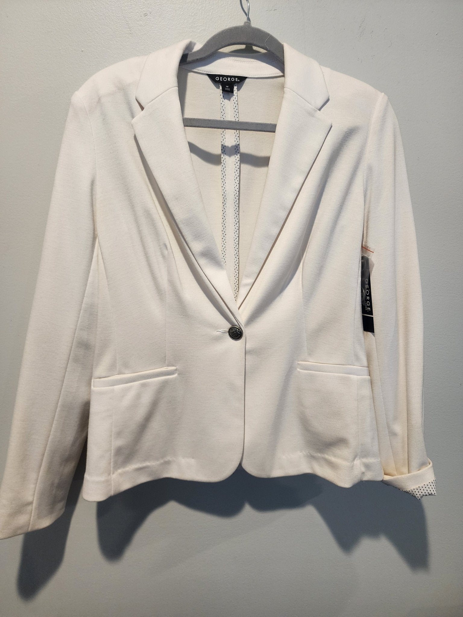 NEW George Women's Arctic White Ponte Blazer Jacket Size 10 NWT Business Casual - I Bought a Yard Sale