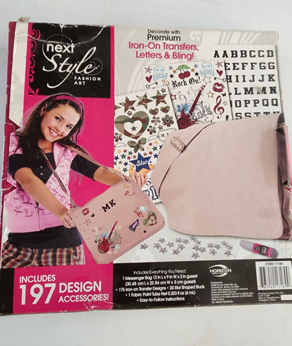 Next Style Fashion Art Hip Messenger Bag - Design Your Own New craft kit new open box - I Bought a Yard Sale