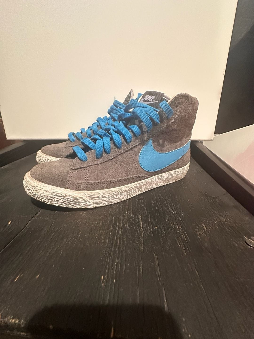 Nike Blazer Mid Vintage GS Grey Suede Photo Blue - I Bought a Yard Sale