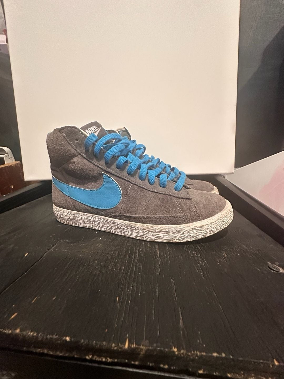 Nike Blazer Mid Vintage GS Grey Suede Photo Blue - I Bought a Yard Sale