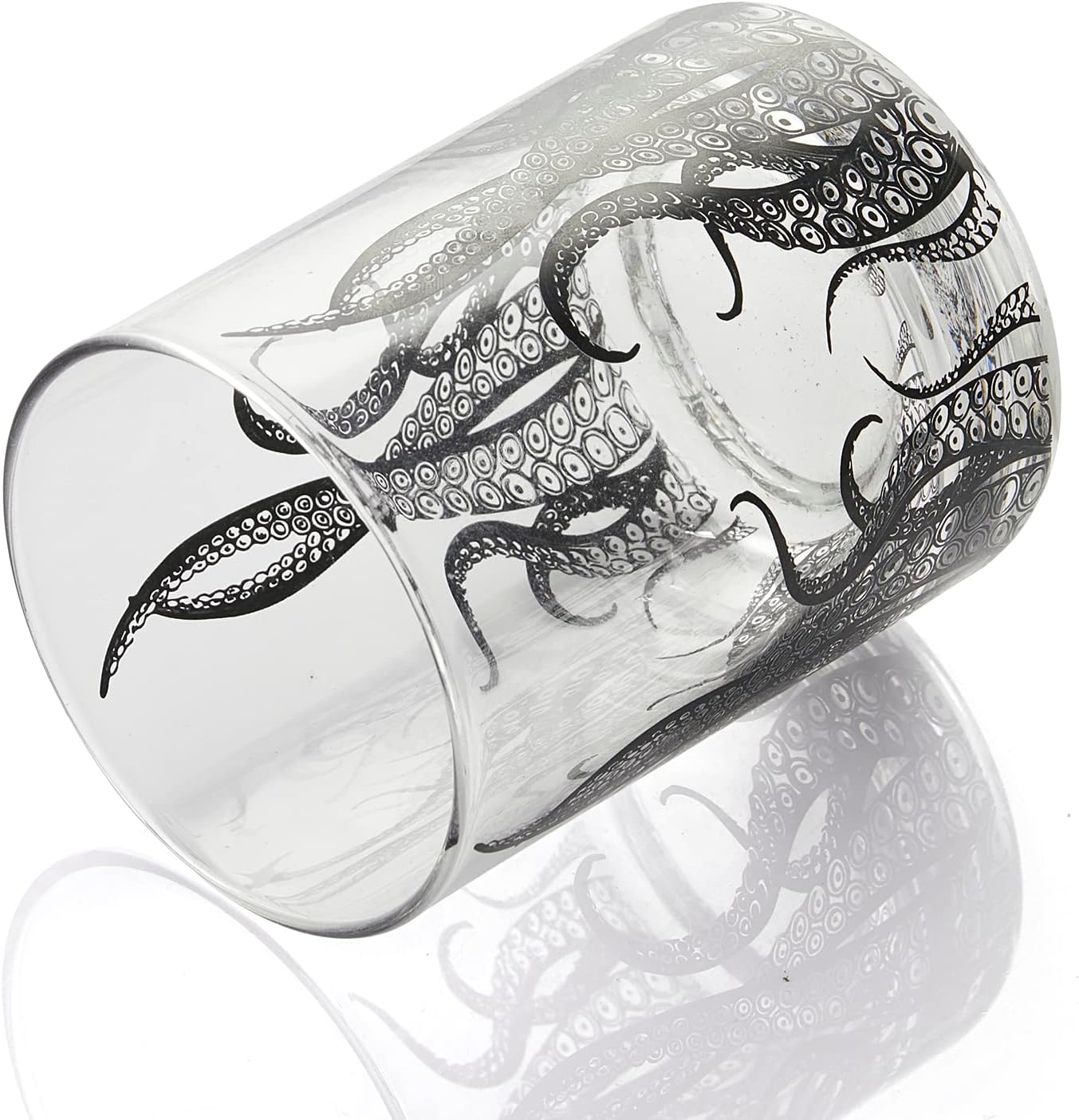 Octopus Tentacle Whiskey Glassware | Set of 2 | 9 OZ Handmade Craft Beer, Cocktail, Water, Bar Rock Glass - Kraken Tumbler Gift Set, Old Fashioned Rocks Glasses, Antique Design Extraordinary Detail by The Wine Savant - I Bought a Yard Sale