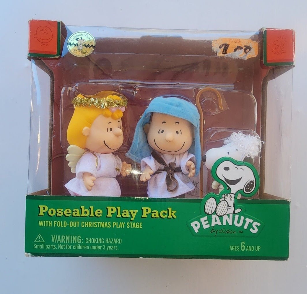 Peanuts Linus, Sally & Snoopy Nativity Pageant Articulated Action Figure Set - I Bought a Yard Sale