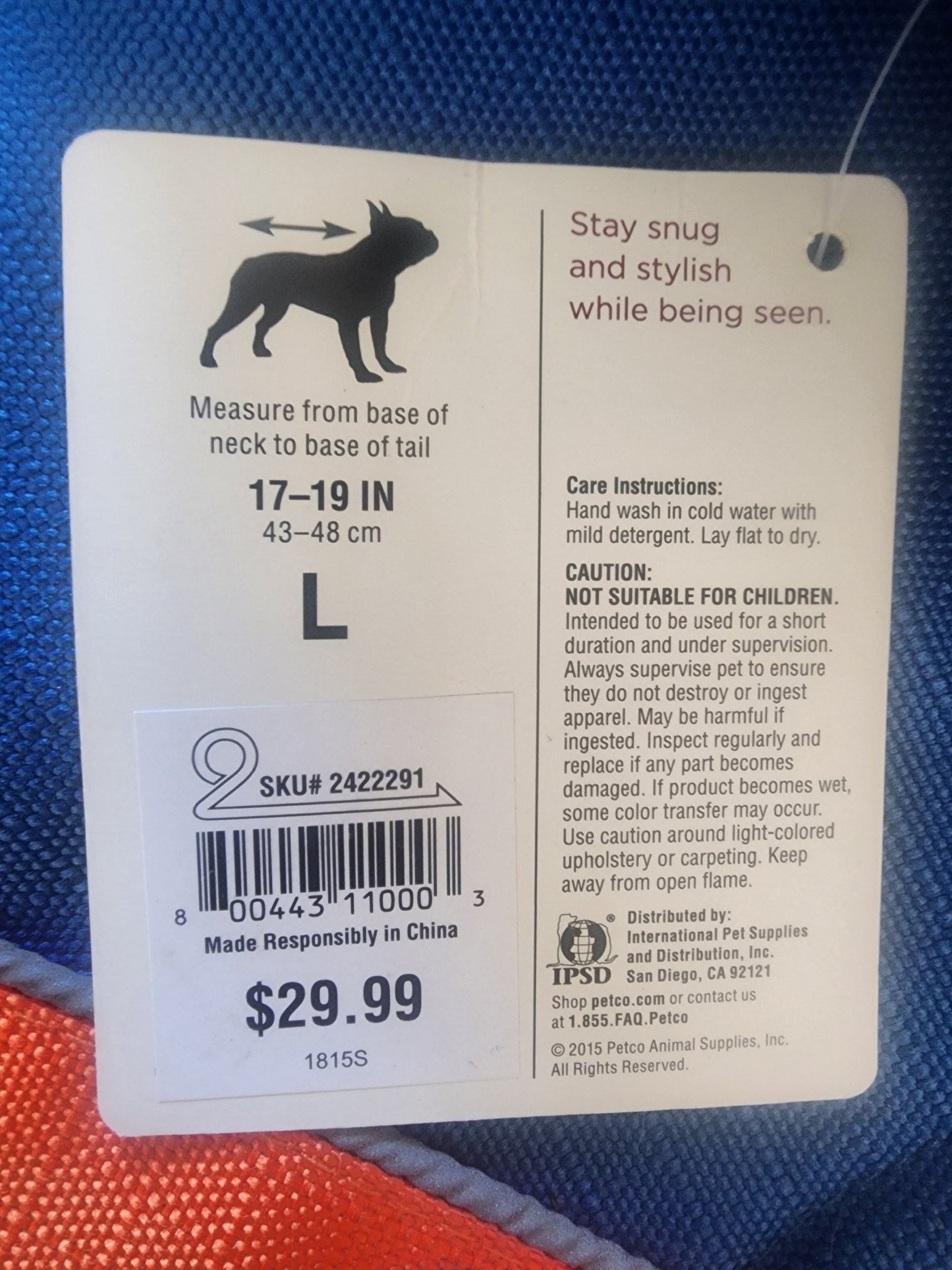 Pet dog sport coat blue Orange jacket doggy large waterproof & Reflective. - I Bought a Yard Sale