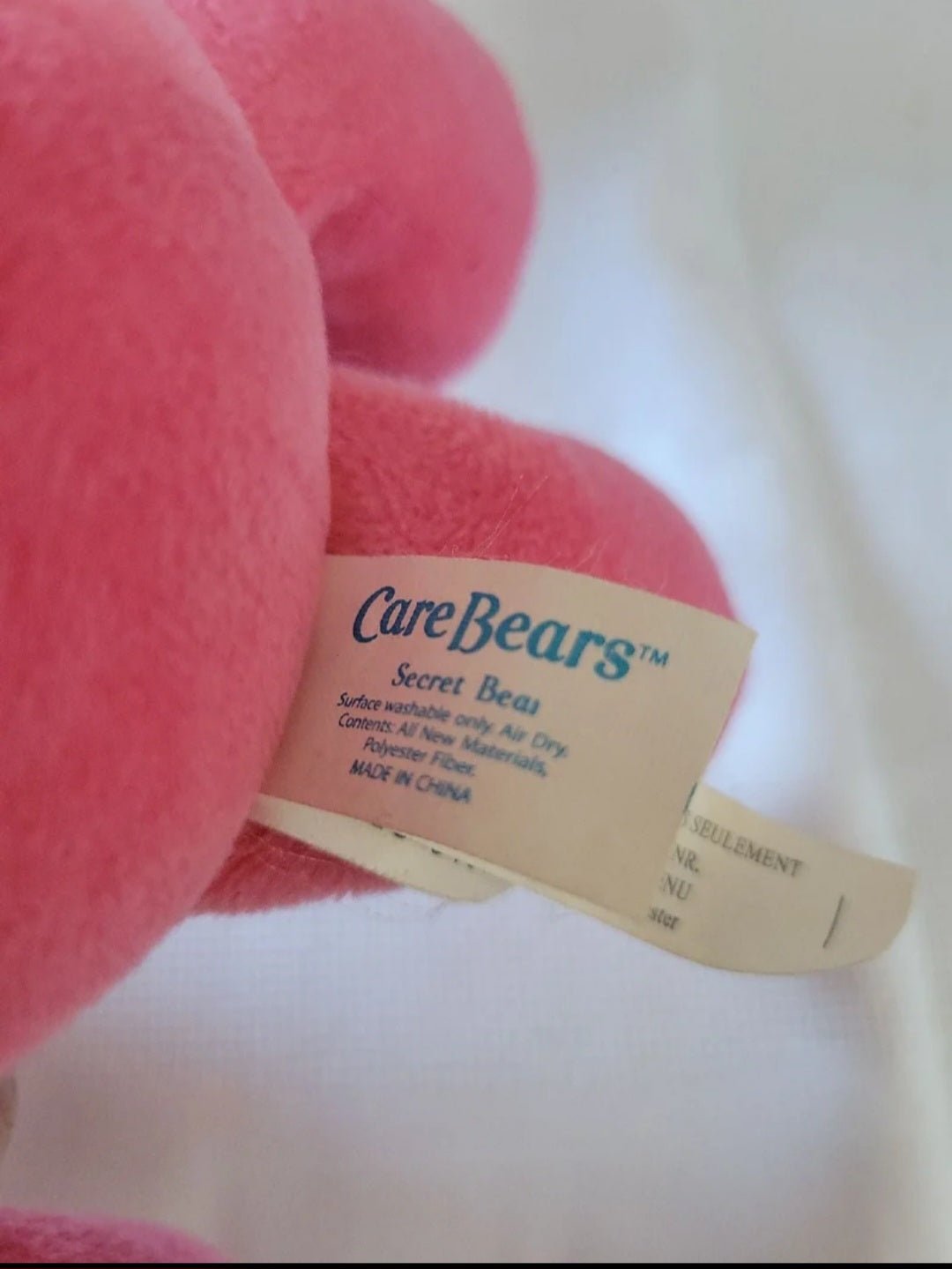 Plush Pink care bear secret bear 2005 with heart lock - I Bought a Yard Sale