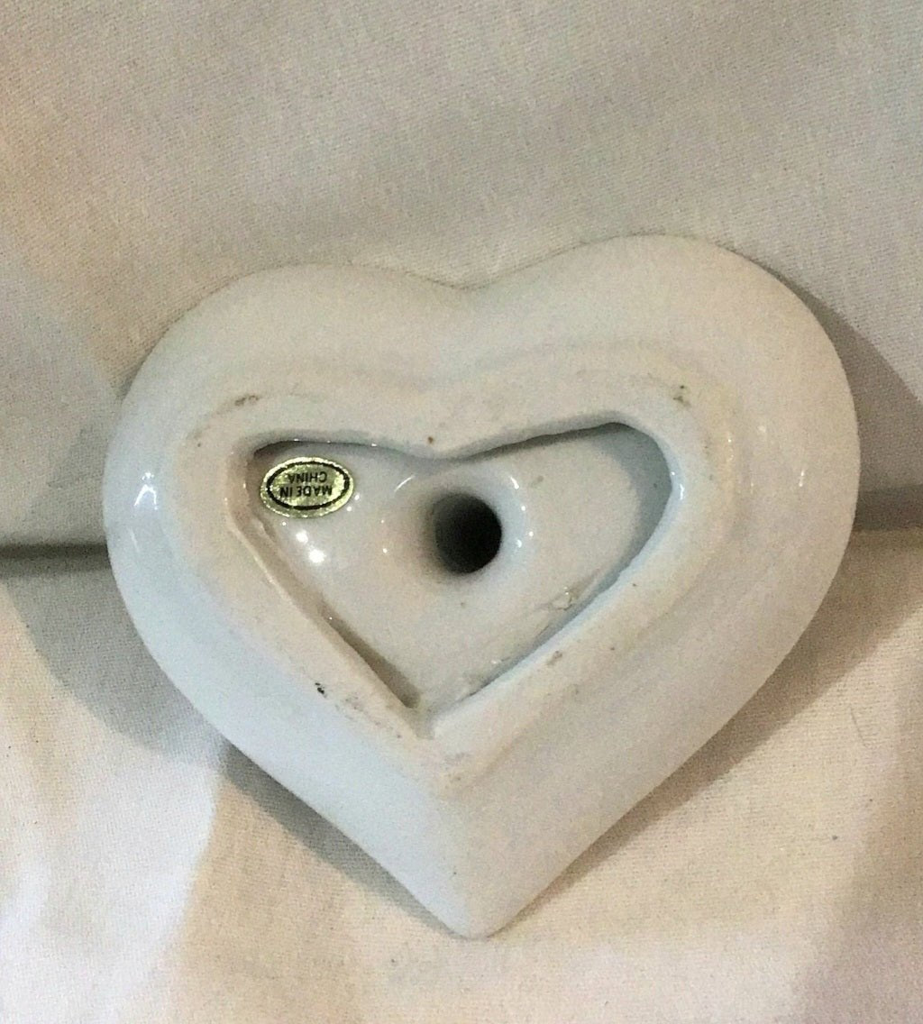 Porcelain Heart Shaped Tree Ring with Roses - I Bought a Yard Sale