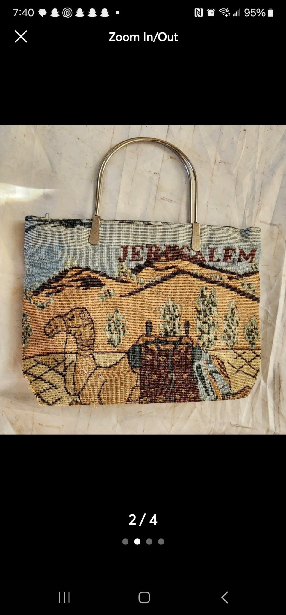 Purse with Jerusalem and Camel on Purse - I Bought a Yard Sale