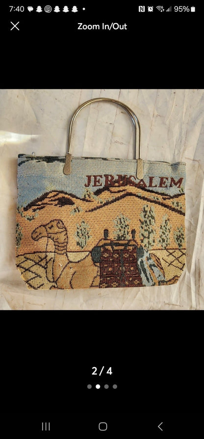 Purse with Jerusalem and Camel on Purse - I Bought a Yard Sale