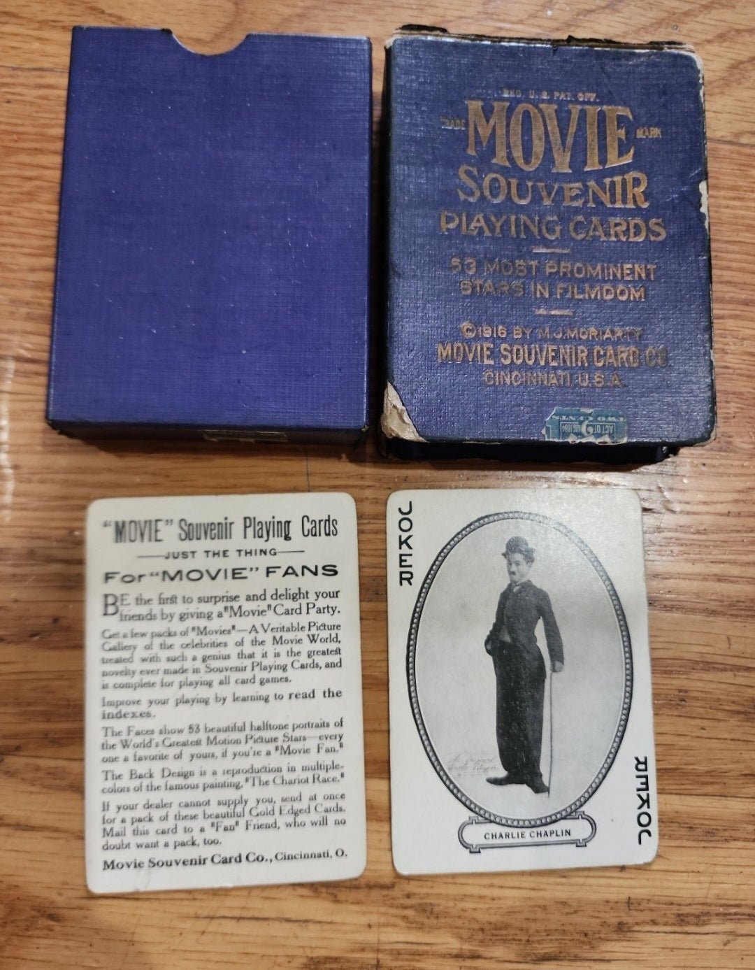 RARE! 1916 "Movie Star" Souvenir Playing Cards - Charlie Chaplin Joker! - I Bought a Yard Sale