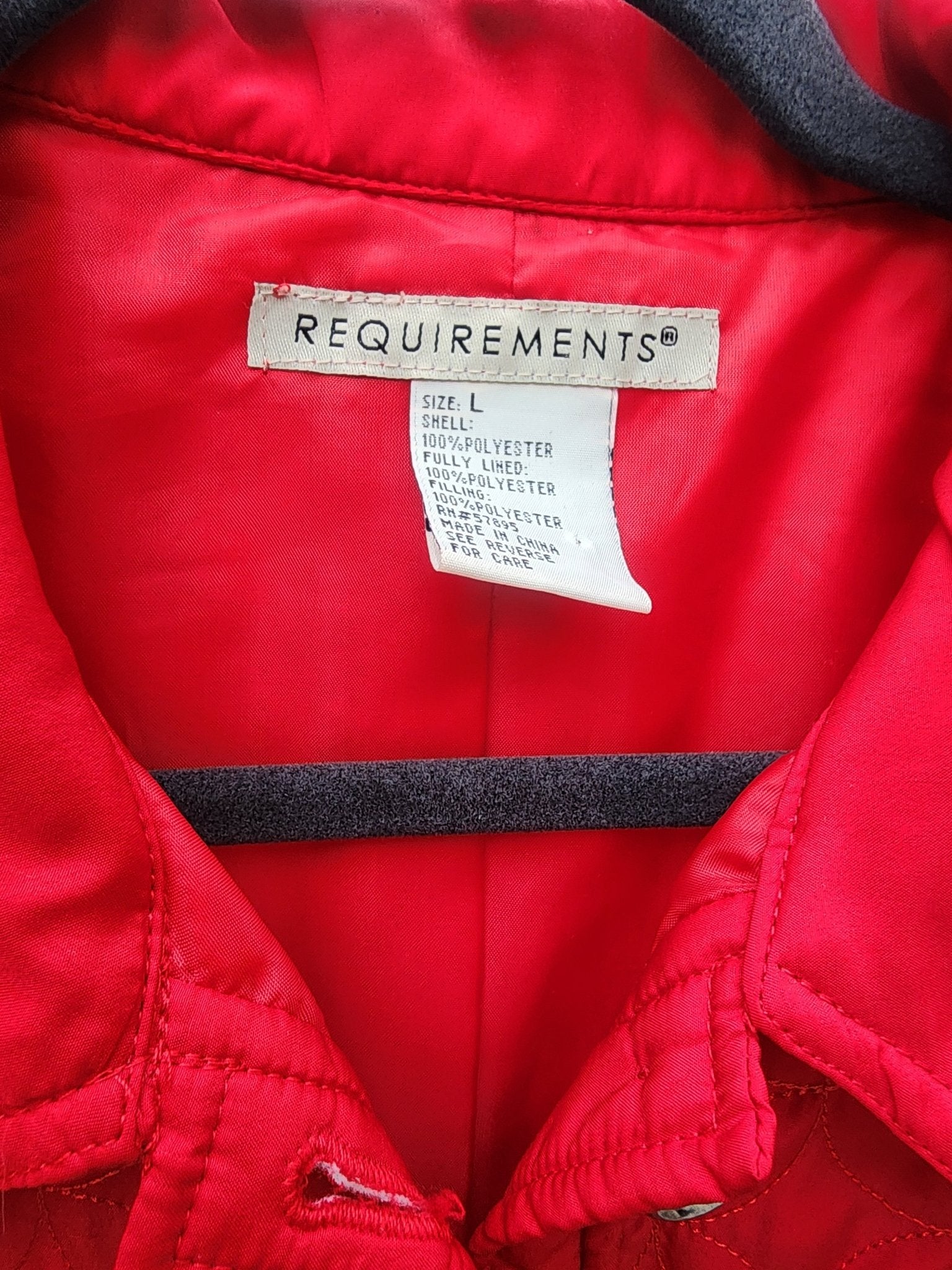 Requirements Women's L Red Quilted Lightwieght Jacket Lined - I Bought a Yard Sale