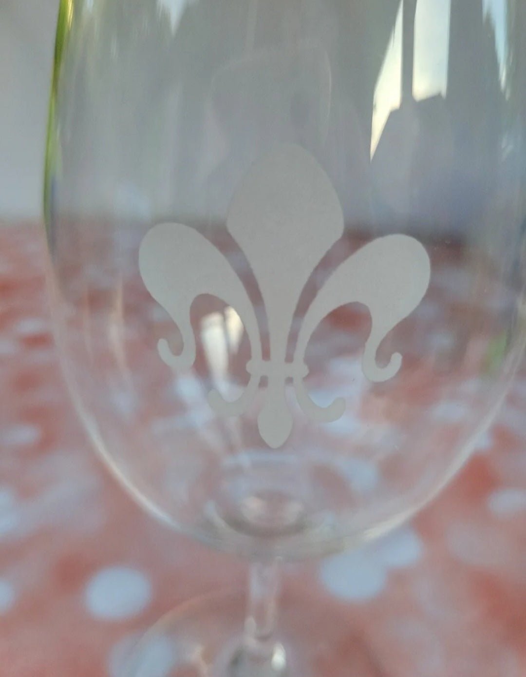 Riedel Wine Glass with Fleur De Lis 8 oz (107) - I Bought a Yard Sale