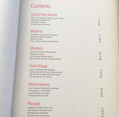 7 Out of this World Books date is 1976-1978 Library Of Bizarre & Extraordinary