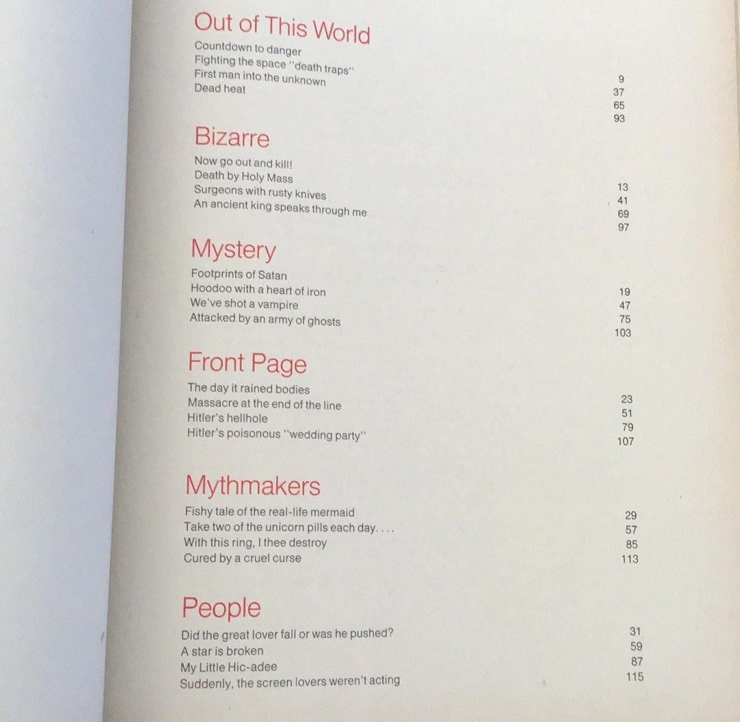 7 Out of this World Books date is 1976-1978 Library Of Bizarre & Extraordinary