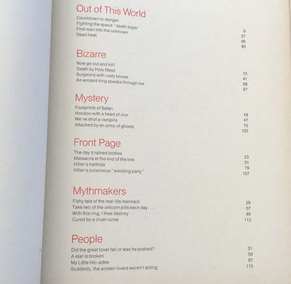 7 Out of this World Books date is 1976-1978 Library Of Bizarre & Extraordinary