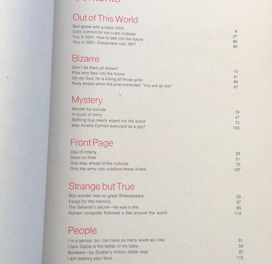 7 Out of this World Books date is 1976-1978 Library Of Bizarre & Extraordinary