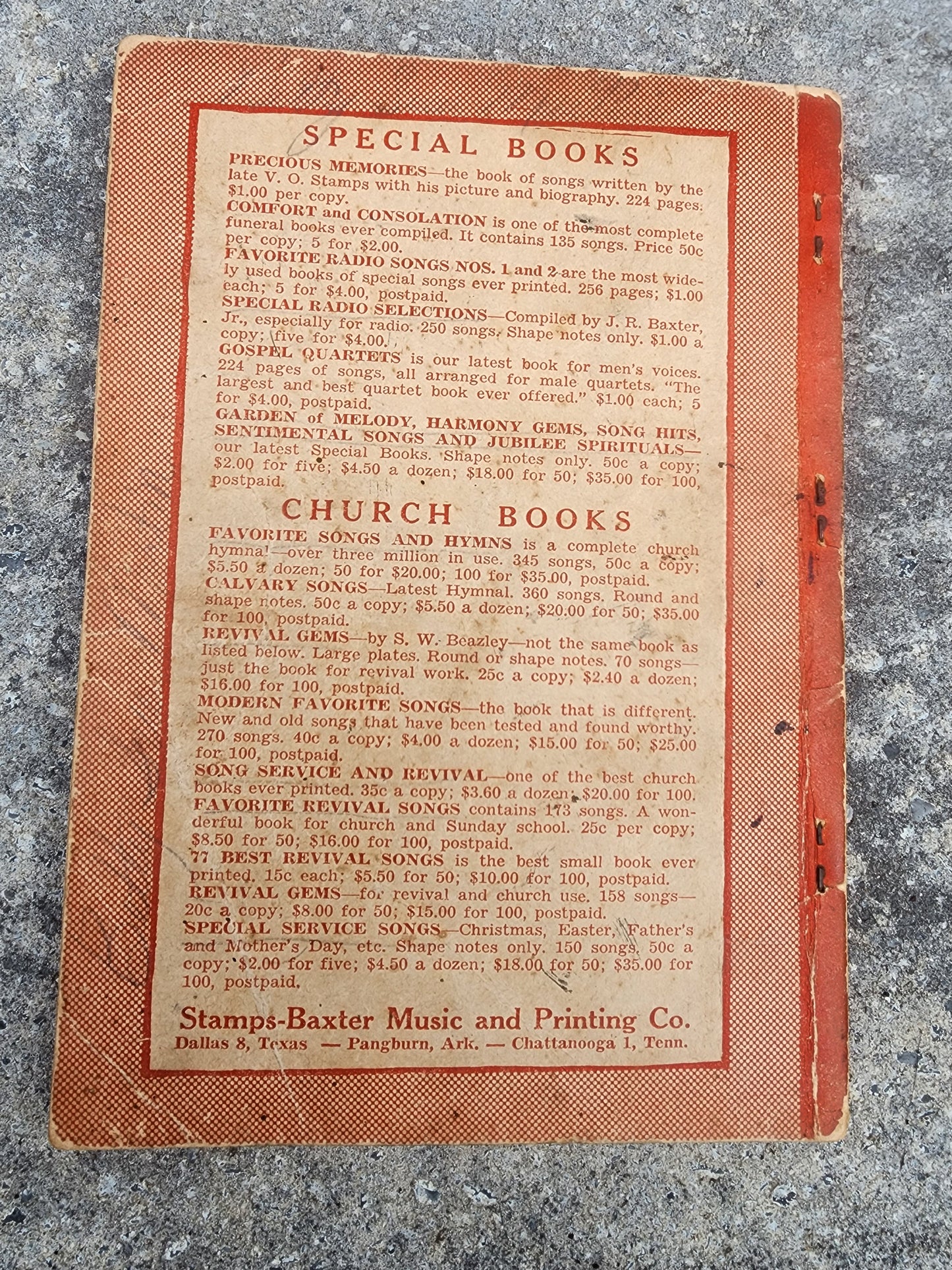 Vintage 1948 "Glory Waves" Hymnal Songbook – Stamps-Baxter