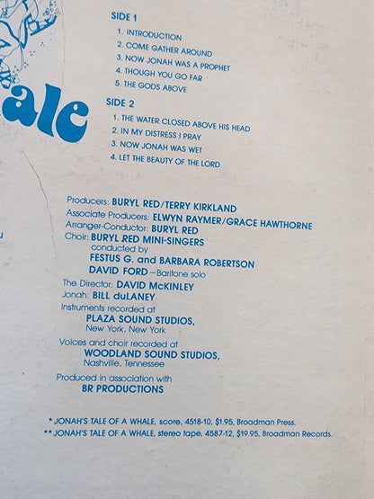 Jonah's tale of the whale 1974 Broadman VTG record vinyl Kids Stories