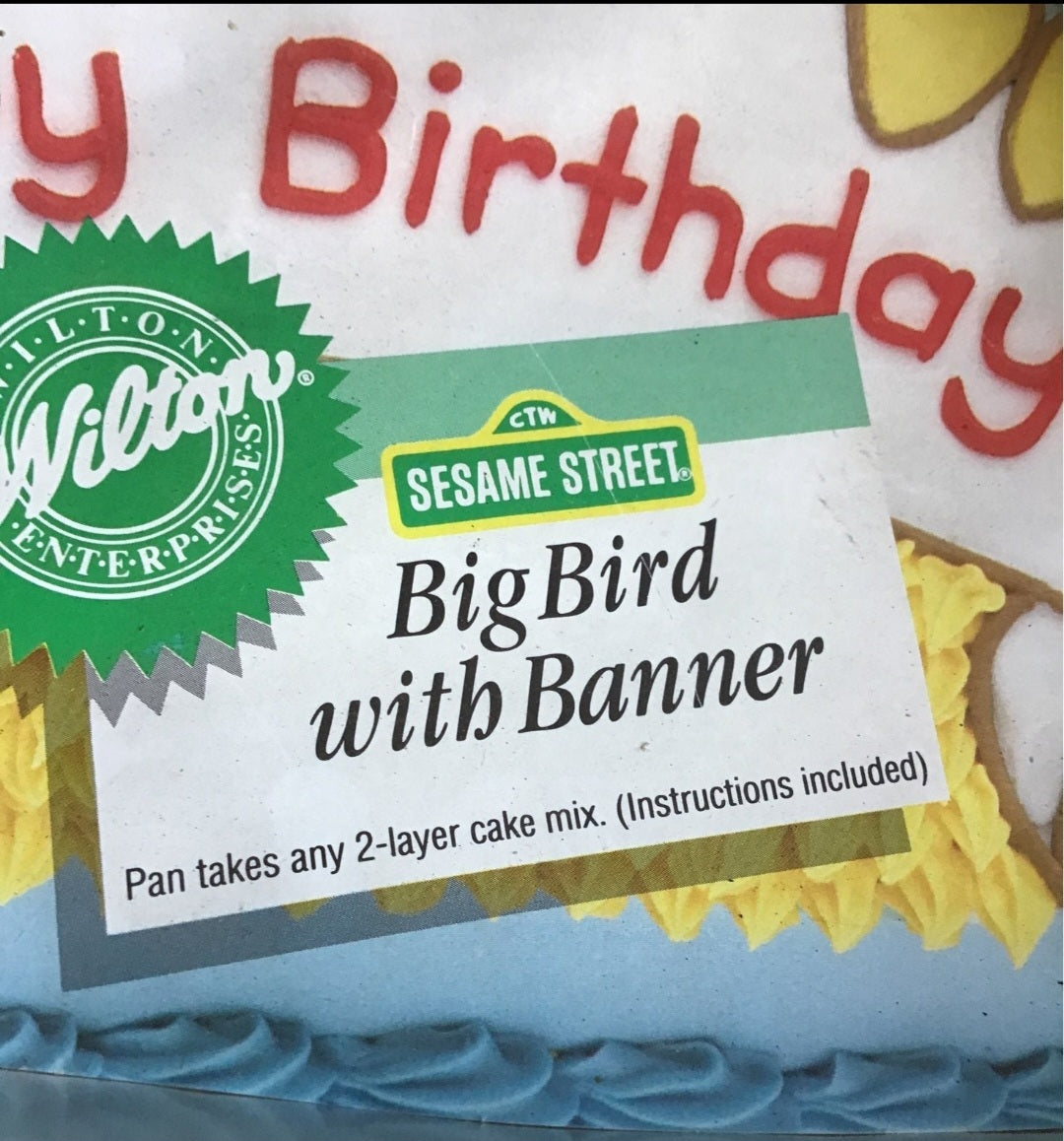 Sesame Street Big Bird birthday Wilton cake pan