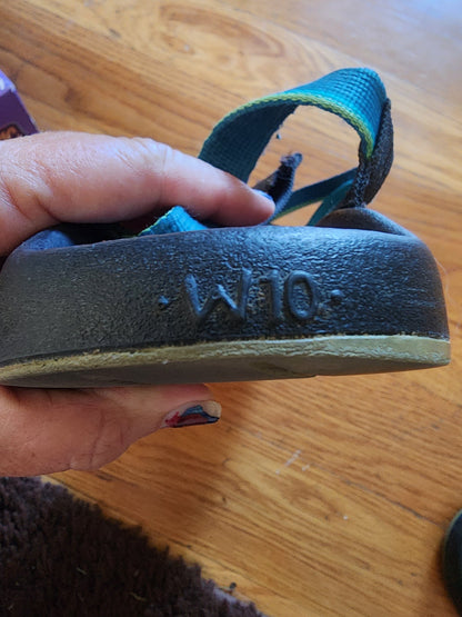 Women's Chaco ZX/2 Yampa River sandals in blue and green, size 10