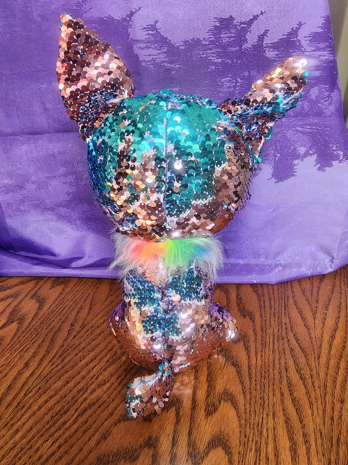 Ty FLIPPABLES Yappy the  Chihuahua Shiny Sequins Medium 10" Plush Beanie Boo