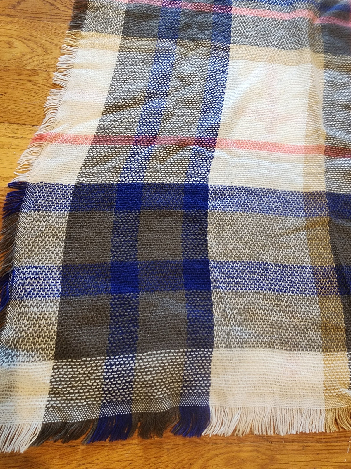 Versatile Throw scarf or shaw 54" x 54" Plaid very cozy