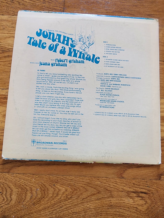 Jonah's tale of the whale 1974 Broadman VTG record vinyl Kids Stories