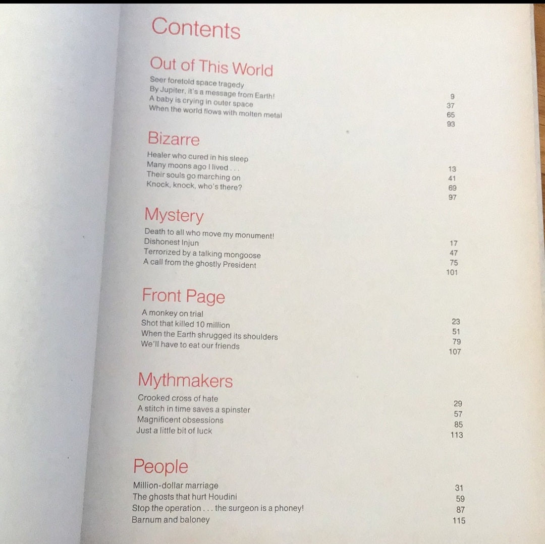 7 Out of this World Books date is 1976-1978 Library Of Bizarre & Extraordinary