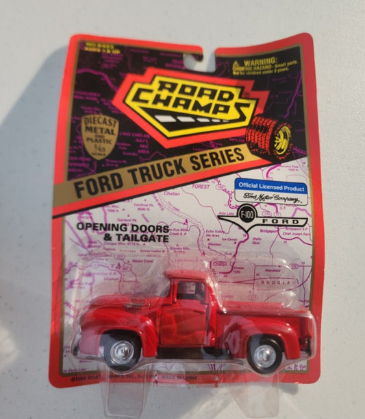 Road Champs Red Ford Diecast Truck Series Vintage New 1995 F100 Trademark - I Bought a Yard Sale