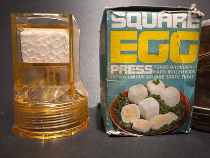 Vintage Square Egg Press Maker and Rustic Copper Salt & Pepper Shakers Set