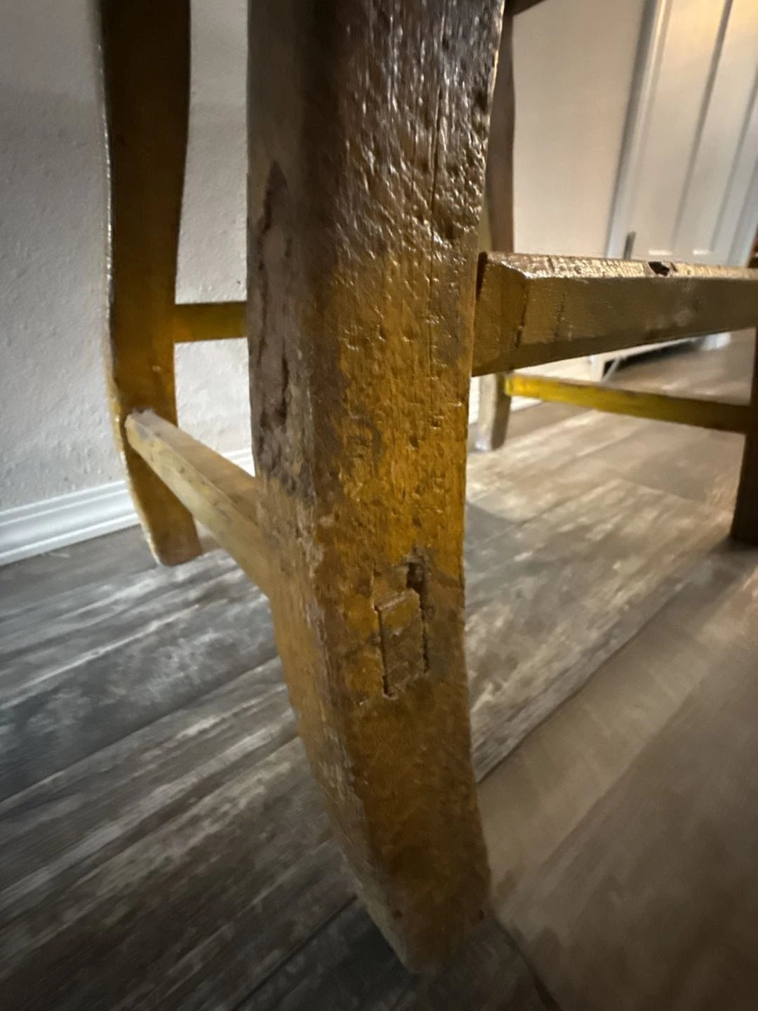 Antique Rustic Elm Saddle Stool