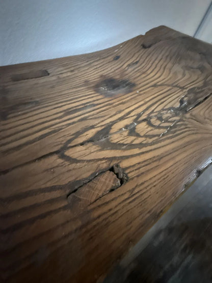 Antique Rustic Elm Saddle Stool