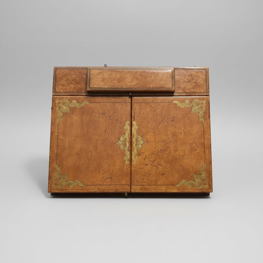 English Victorian Antique Leather Writing Box/Lap Desk