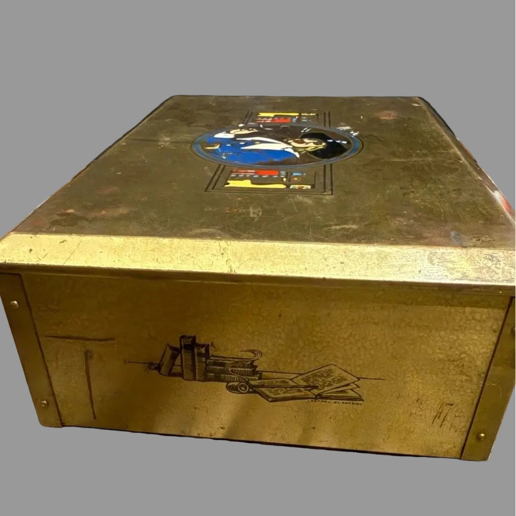 Vintage Raphael El Entawi Tobacco Humidor Tin Box