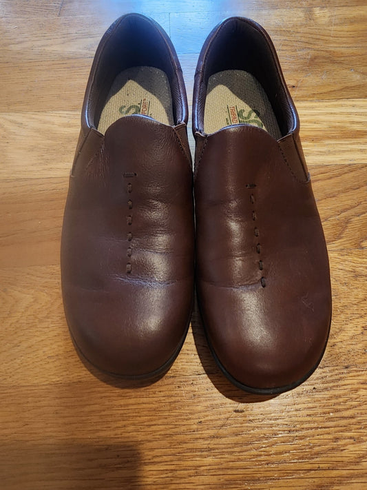 Sas Womens Viva Teak Leather Slip Ons Brown Size 8 - I Bought a Yard Sale