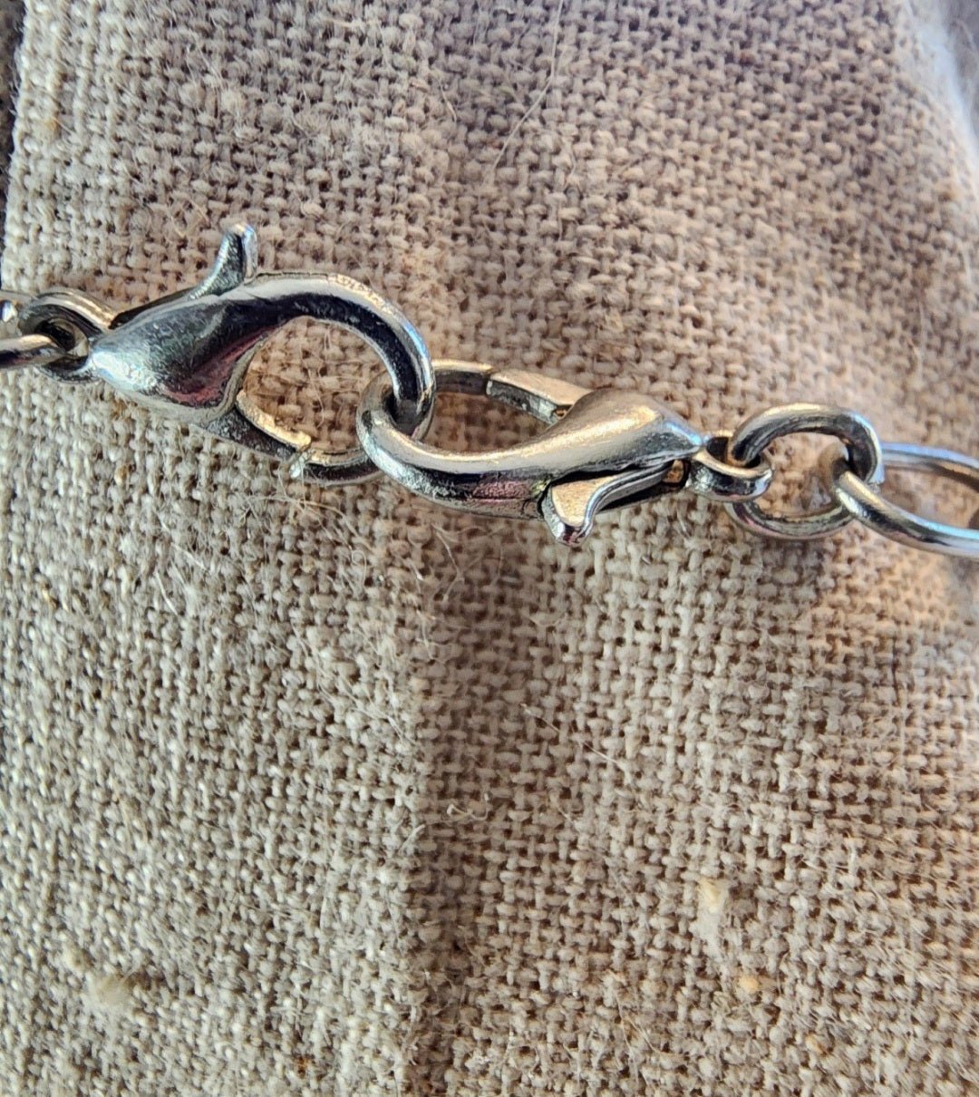 Silver Tone Necklace with White octagon beads light weight - I Bought a Yard Sale