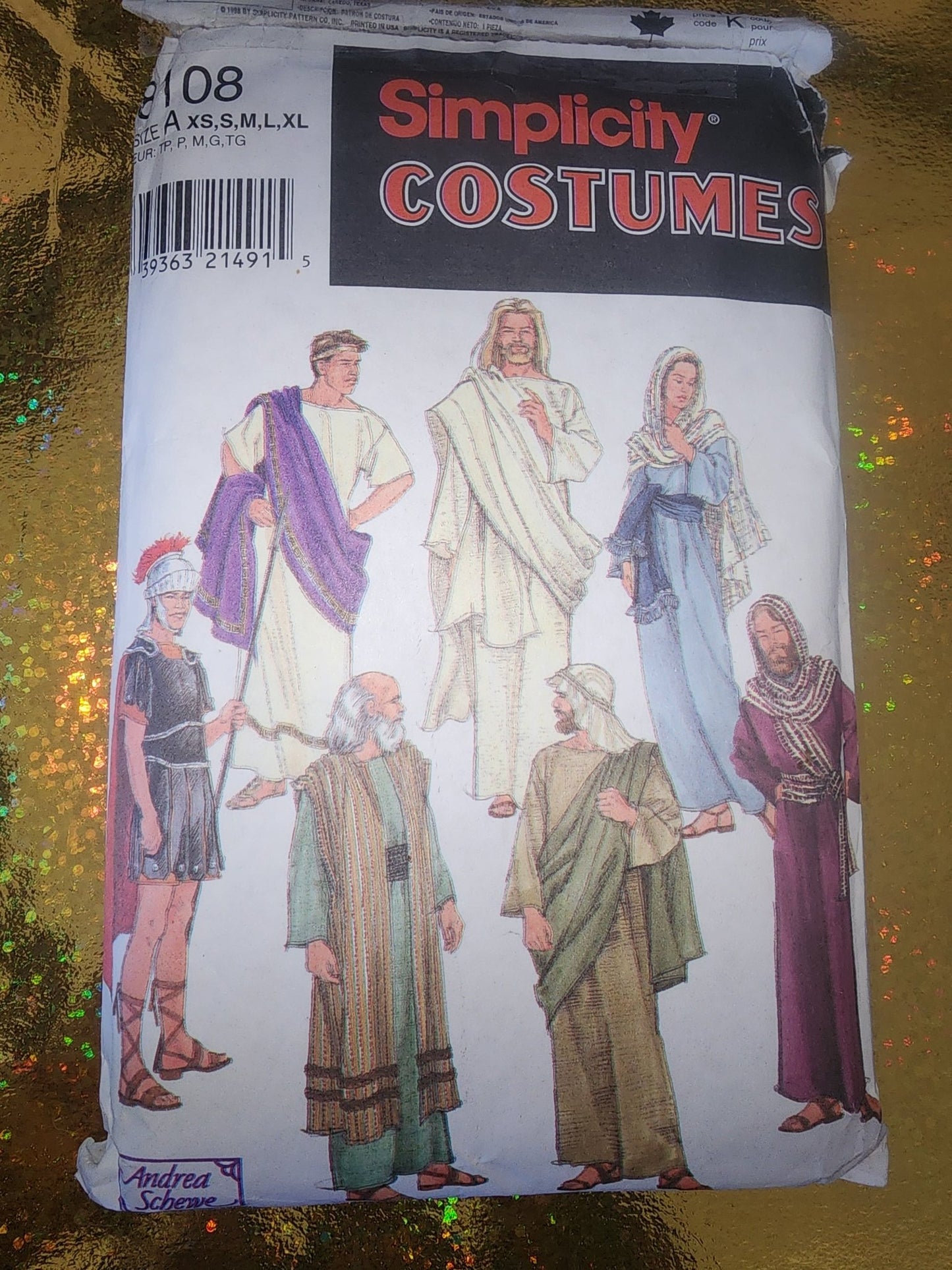 Simplicity 8108 Bible Characters Andrea Schewe Costume PATTERN Uncut XS - S - M - L - XL. Envelope has some wear. - I Bought a Yard Sale