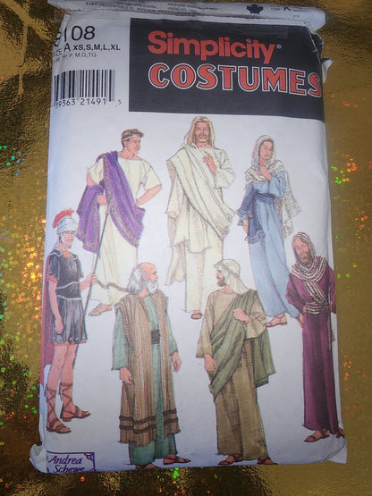 Simplicity 8108 Bible Characters Andrea Schewe Costume PATTERN Uncut XS - S - M - L - XL. Envelope has some wear. - I Bought a Yard Sale
