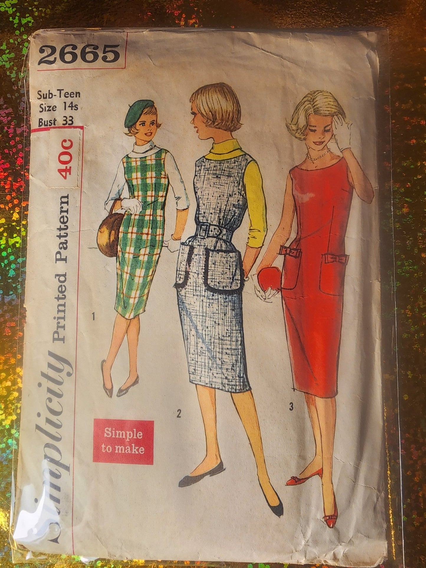 Simplicity Pattern 2665 Sub 14s bust 33. - I Bought a Yard Sale